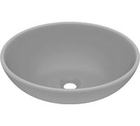 vidaXL avabo ovale gris clair mat 40x33 cm Céramique