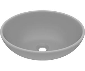 vidaXL avabo ovale gris clair mat 40x33 cm Céramique