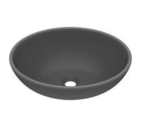 vidaXL avabo ovale gris foncé mat 40x33 cm Céramique