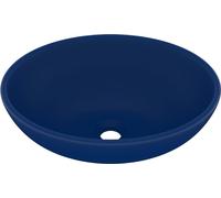 vidaXL avabo ovale mat bleu foncé 40x33 cm Céramique