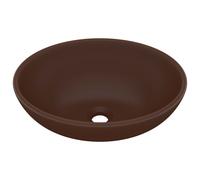 vidaXL avabo ovale mat brun foncé 40x33 cm Céramique
