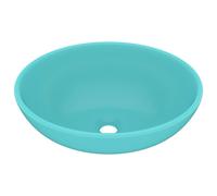 vidaXL avabo ovale mat vert clair 40x33 cm Céramique