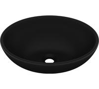 vidaXL avabo ovale noir mat 40x33 cm Céramique