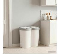vidaXL Bac à déchets Blanc 49,5 x 30 x 46,5 cm PP 42033397
