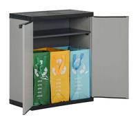 vidaXL Box pour poubelles gris et noir 68x40x85 cm PP