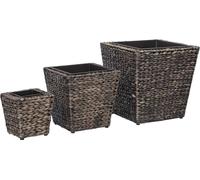 vidaXL Bac à fleurs 3 pcs. Jacinthe d'eau Marron