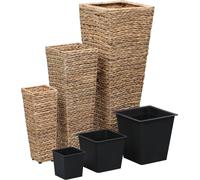 vidaXL Bac à fleurs 3 pcs. Jacinthe d'eau Marron