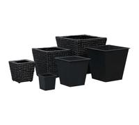 vidaXL Bac à fleurs 3 pcs. Jacinthe d'eau Noir