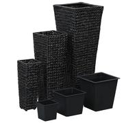 vidaXL Bac à fleurs 3 pcs. Jacinthe d'eau Noir