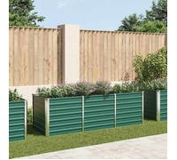 vidaXL Bac à Fleurs surélevé en Acier Galvanisé 240x80x77 cm, Vert, Bac à Plantes à Fond Ouvert, Résistant aux Intempéries, 44841