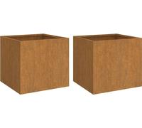 vidaXL Bac à plantes 2 pcs. 32x30x29 cm acier corten