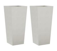 vidaXL Bac à plantes 2 pcs. 35x35x75 cm acier inoxydable
