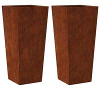 vidaXL Bac à plantes 2 pcs. 35x35x75 cm Acier résistant aux intempéries