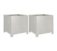 vidaXL Bac à plantes 2 pcs. 40x40x40 cm acier inoxydable