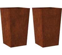vidaXL Bac à plantes 2 pcs. 45x45x75 cm Acier résistant aux intempéries