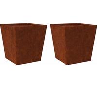 vidaXL Bac à plantes 2 pcs. 50x50x50 cm Acier résistant aux intempéries