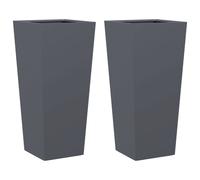 vidaXL Bac à plantes 2 pcs. Anthracite 35x35x75 cm Acier