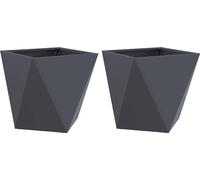 vidaXL Bac à plantes 2 pcs Anthracite 40 x 40 x 40 cm Acier