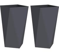 vidaXL Bac à plantes 2 pcs Anthracite 40 x 40 x 75 cm Acier