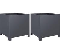 vidaXL Bac à plantes 2 pcs. Anthracite 40x40x40 Acier