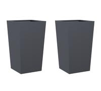 vidaXL Bac à plantes 2 pcs Anthracite 45x45x75 cm Acier