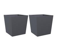 vidaXL Bac à plantes 2 pcs Anthracite 50x50x50 cm Acier