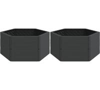 vidaXL Bac à plantes 2 pcs. Anthracite PP