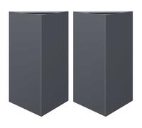 vidaXL Bac à plantes 2 pcs. Anthracite Triangulaire 50x43x75 cm Acier