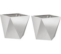 vidaXL Bac à plantes 2 pcs argent 30 x 30 x 30 cm acier inoxydable
