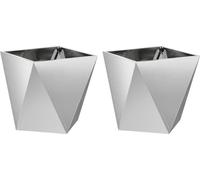 vidaXL Bac à plantes 2 pcs Argent 50 x 50 x 50 cm Acier galvanisé