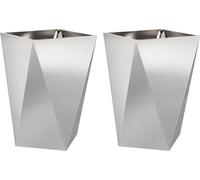 vidaXL Bac à plantes 2 pcs argent 50 x 50 x 75 cm acier inoxydable