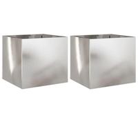 vidaXL Bac à plantes 2 pcs. argenté 32x30x29 cm acier inoxydable
