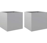 vidaXL Bac à plantes 2 pcs. argenté 42x40x39 cm Acier galvanisé