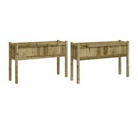 vidaXL Bac à plantes 2 pcs. avec pieds Bois de pin imprégné