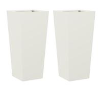 vidaXL Bac à plantes 2 pcs. Blanc 35x35x75 cm Acier