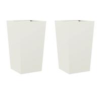 vidaXL Bac à plantes 2 pcs – Acier 45x45x75 cm – Blanc