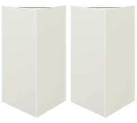 vidaXL Bac à plantes 2 pcs. Blanc Triangulaire 50x43x75 cm Acier