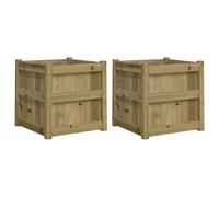 vidaXL Jardinières 2 pcs, Lits Surélevé, Bacs à Fleurs, Pots de Plantes, Boîtes à Fleurs Jardin Patio Terrasse, Bois de Pin 837423