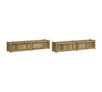 vidaXL Bac à plantes 2 pièces Bois de pin imprégné 150 x 31 cm