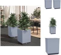 vidaXL Bac à plantes 2 pcs. Gris clair 30x30x37 cm Polypropylène - Pots de fleurs & Jardinières
