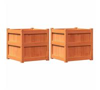 vidaXL Bac à plantes 2 pcs – Pin massif – Marron cireux