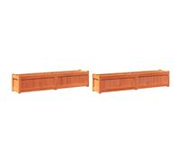 vidaXL Bac à plantes 2 pcs. Marron cireux Pin massif