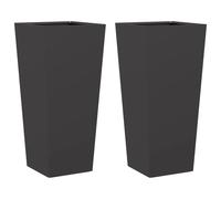 vidaXL Bac à plantes 2 pcs. noir 35x35x75 cm acier