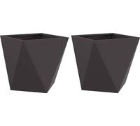 vidaXL Bac à plantes 2 pcs noir 40 x 40 x 40 cm acier