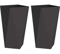 vidaXL Bac à plantes 2 pcs Noir 40 x 40 x 75 cm Acier