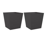 vidaXL Bac à plantes 2 pcs. noir 40x40x40 cm acier