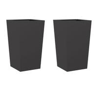 Jardinières 2 pcs noir 50x50x50 cm acier jardinière d'extérieur vidaXL