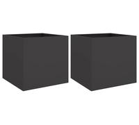 vidaXL Bac à plantes 2 pcs. noir 49x47x46 cm acier