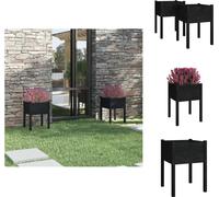 vidaXL Bac à plantes 2 pcs. noir 50x50x70 cm pin massif - Pots de fleurs & Jardinières