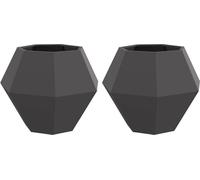 vidaXL Jardinières, 2 pièces, noir, 75 x 75 x 60 cm, acier
